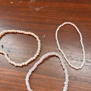 Cute Pearl-like & Beaded Bracelets (Set of 3)